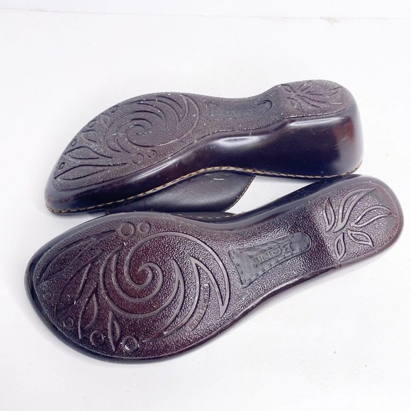 Born Concepts Sz 7 Womens Dark brown Leather Wedge Slip On Sandals - Picture 7 of 10
